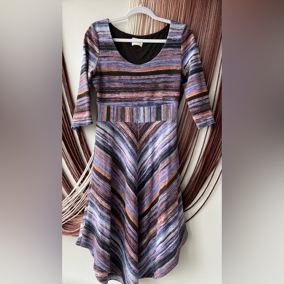 Anthropologie Maeve Multi Color Stripe Dress Size Small - Picture 2 of 4